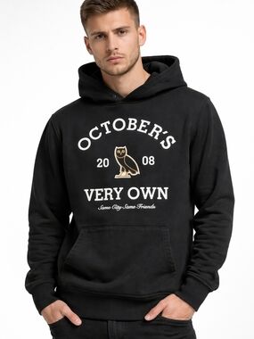 OVO October's Very Own Black Hoodie Owl Logo-Small
